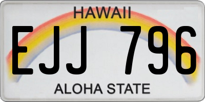 HI license plate EJJ796