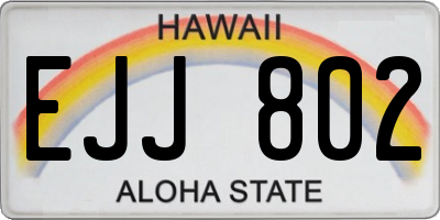 HI license plate EJJ802