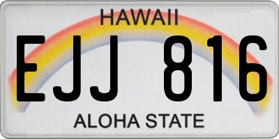 HI license plate EJJ816