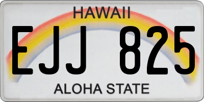 HI license plate EJJ825