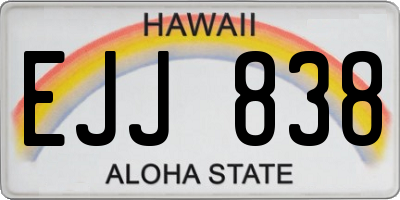 HI license plate EJJ838