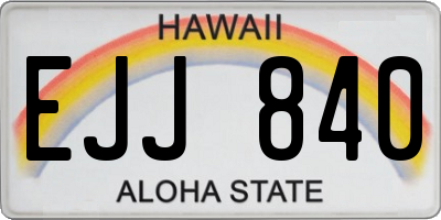 HI license plate EJJ840