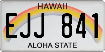 HI license plate EJJ841