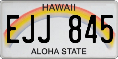 HI license plate EJJ845