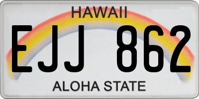 HI license plate EJJ862