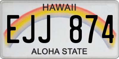 HI license plate EJJ874
