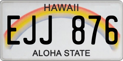 HI license plate EJJ876