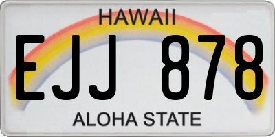 HI license plate EJJ878