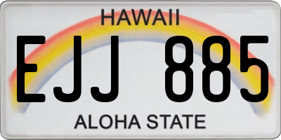 HI license plate EJJ885