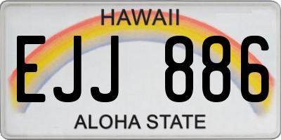 HI license plate EJJ886
