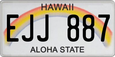 HI license plate EJJ887