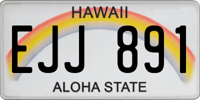 HI license plate EJJ891