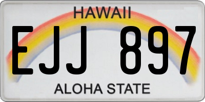 HI license plate EJJ897