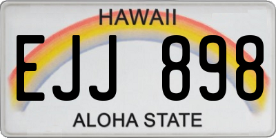 HI license plate EJJ898