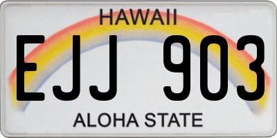 HI license plate EJJ903
