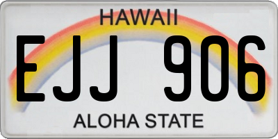 HI license plate EJJ906
