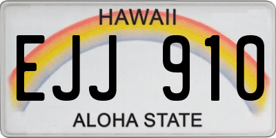 HI license plate EJJ910