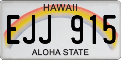 HI license plate EJJ915