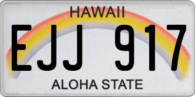 HI license plate EJJ917