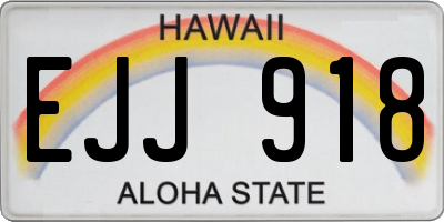 HI license plate EJJ918