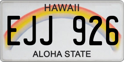 HI license plate EJJ926
