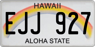 HI license plate EJJ927