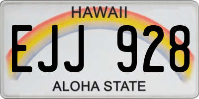 HI license plate EJJ928