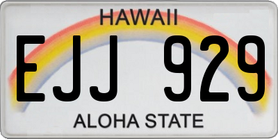 HI license plate EJJ929