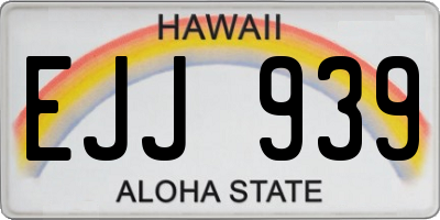 HI license plate EJJ939