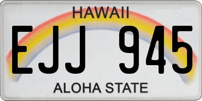 HI license plate EJJ945