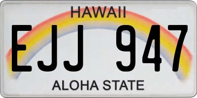 HI license plate EJJ947
