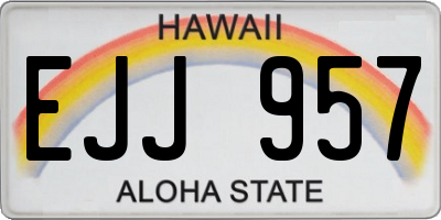 HI license plate EJJ957
