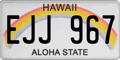 HI license plate EJJ967