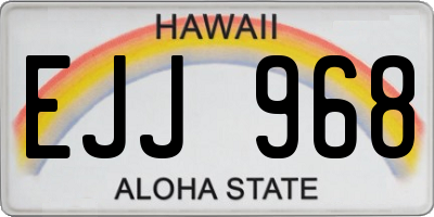 HI license plate EJJ968