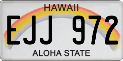 HI license plate EJJ972