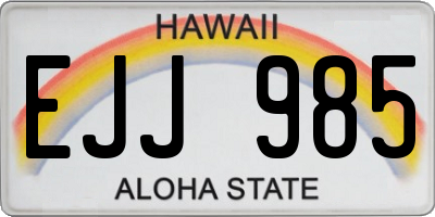 HI license plate EJJ985