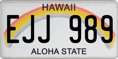 HI license plate EJJ989