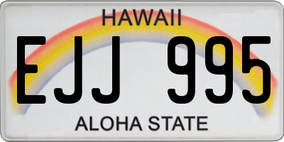 HI license plate EJJ995