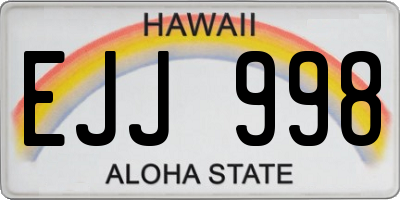 HI license plate EJJ998