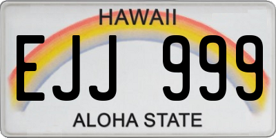 HI license plate EJJ999