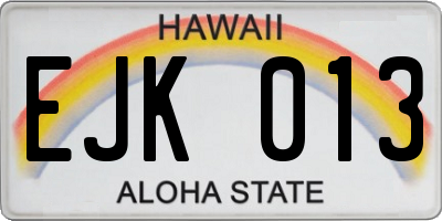 HI license plate EJK013