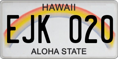 HI license plate EJK020