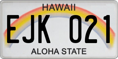 HI license plate EJK021
