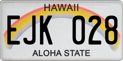 HI license plate EJK028
