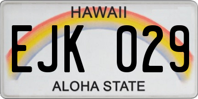 HI license plate EJK029