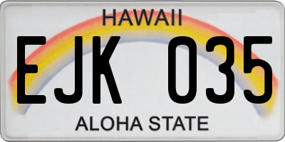 HI license plate EJK035