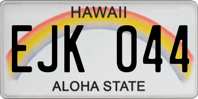 HI license plate EJK044