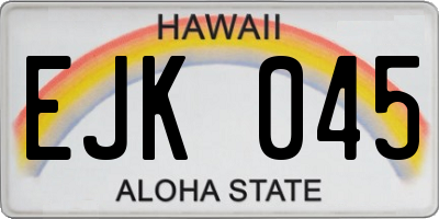 HI license plate EJK045