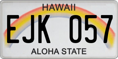 HI license plate EJK057