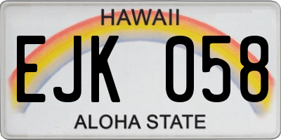 HI license plate EJK058